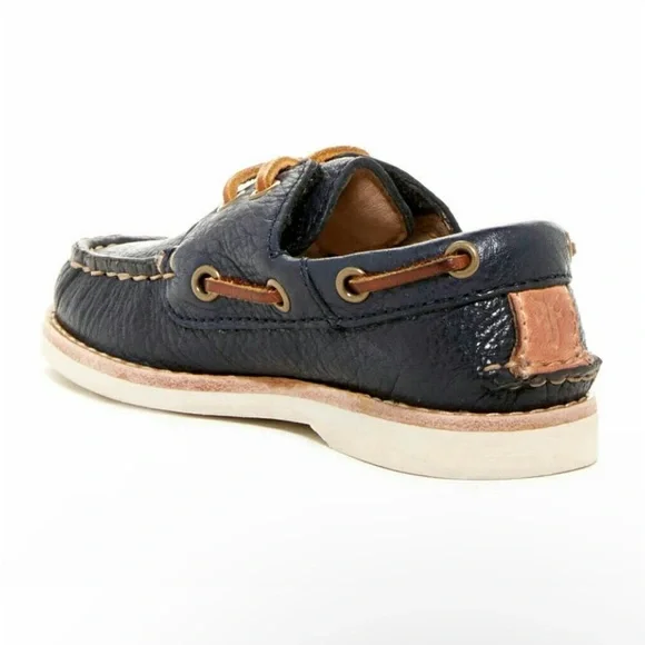 Frye Boys Sully Boat Slip On Pebbled Leather Moccasin Shoes In